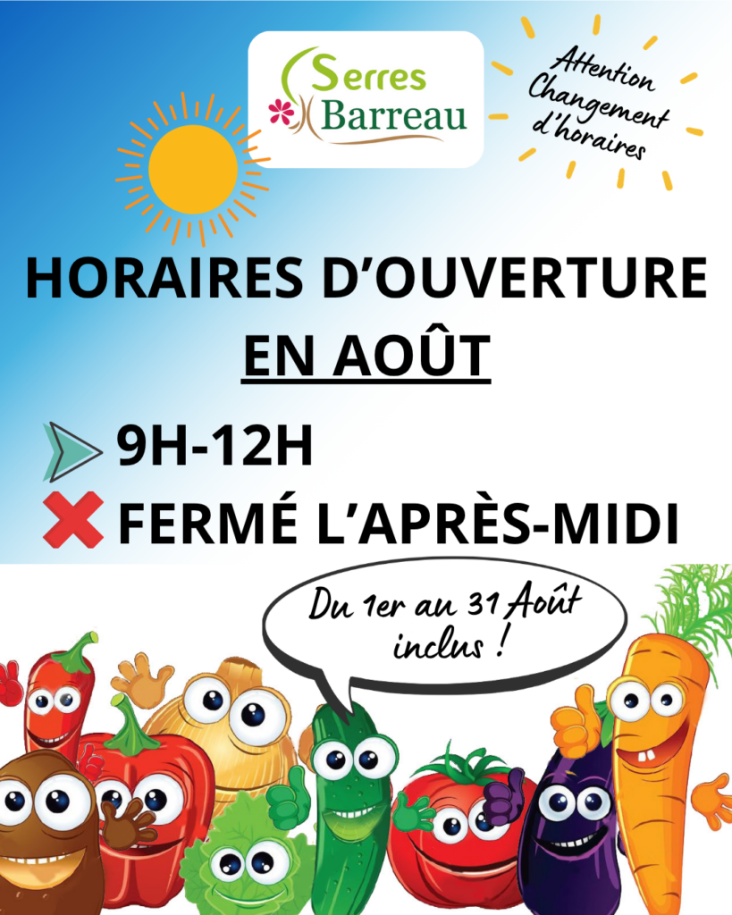 Horaires Août